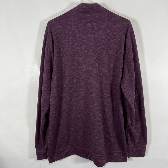 Tommy Bahama 1/4 Zip Pullover Sweater Mens Size XL Plum Purple Cotton Poly Blend - Picture 9 of 12